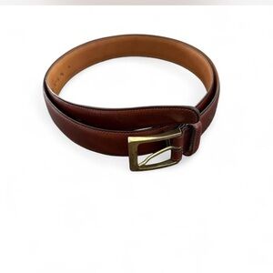 Trafalgar Brown Leather Belt with Gold Buckle